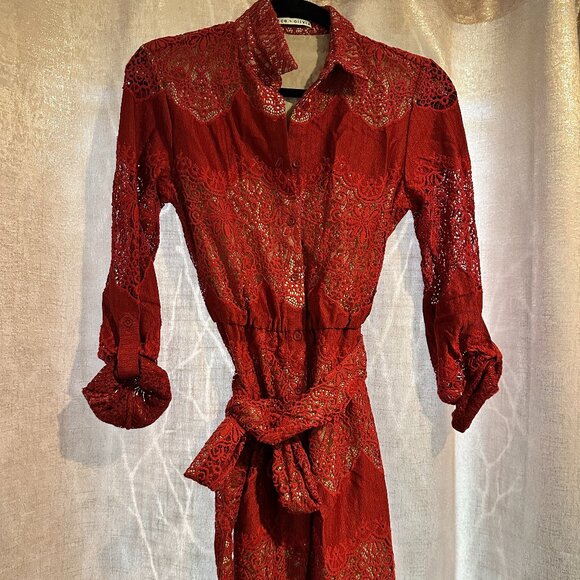Alice + Olivia Red Lace Dress - Size XS - Picture 1 of 3